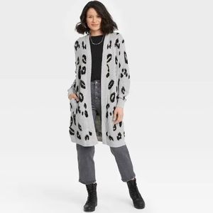 Women's Cardigan Knox Rose Gray Leopard Print